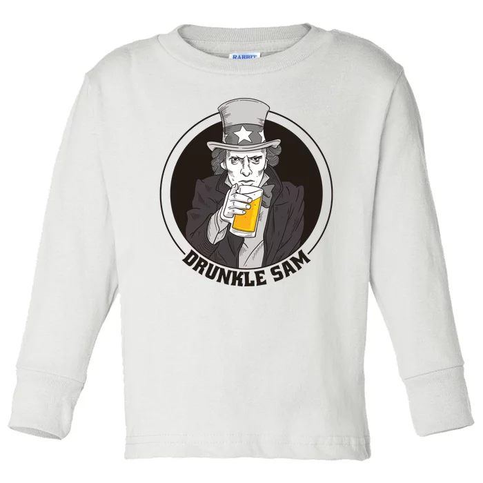 Uncle Sam Beer Toddler Long Sleeve Shirt