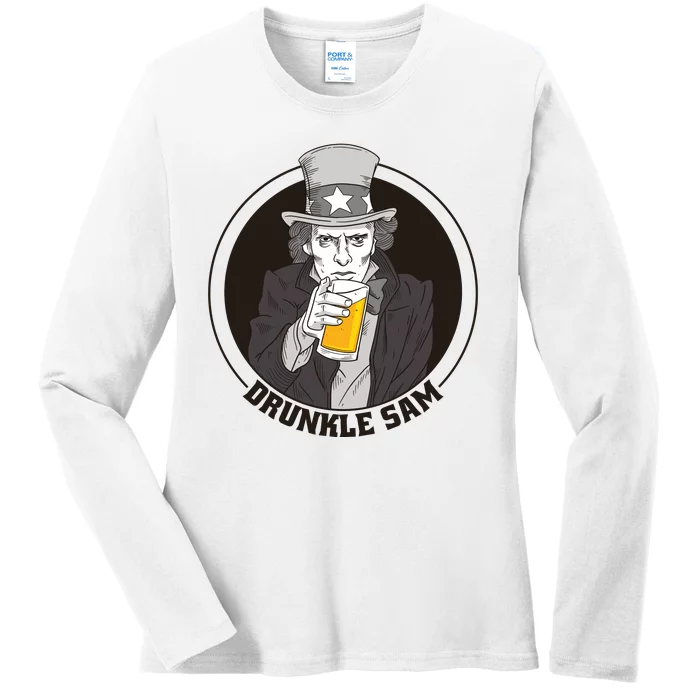 Uncle Sam Beer Ladies Long Sleeve Shirt