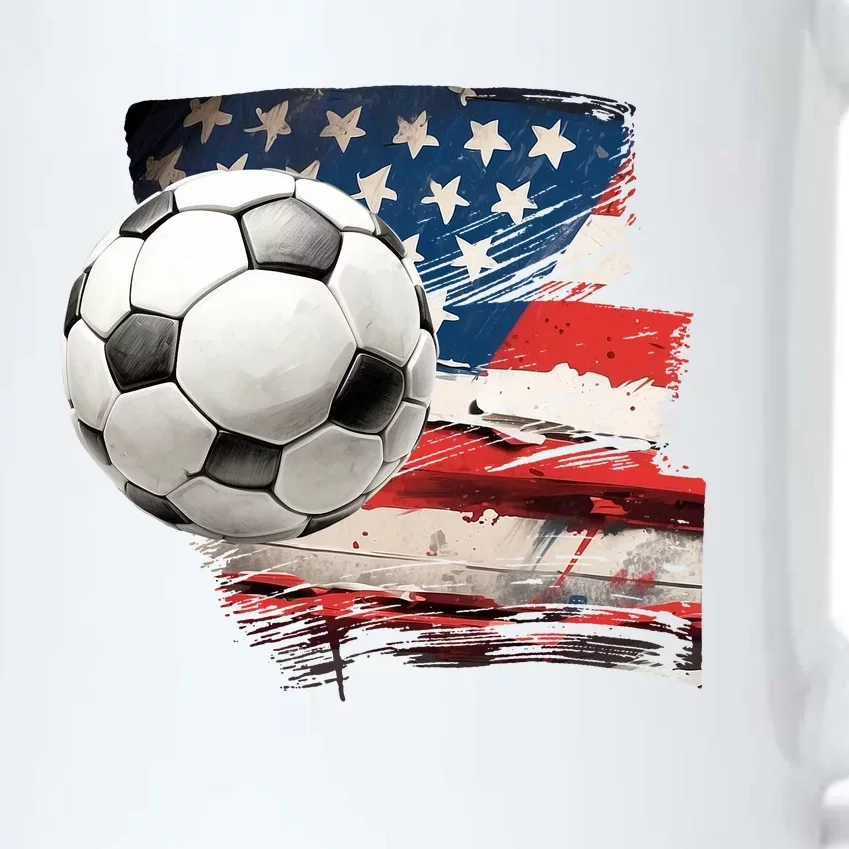 Usa Soccer Ball And Flag Black Color Changing Mug