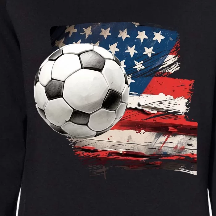 Usa Soccer Ball And Flag Womens California Wash Sweatshirt