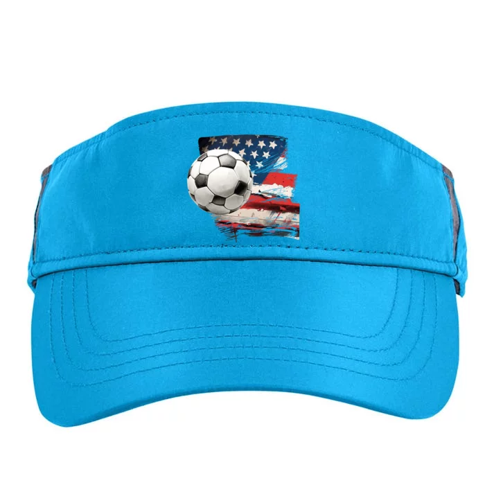 Usa Soccer Ball And Flag Adult Drive Performance Visor