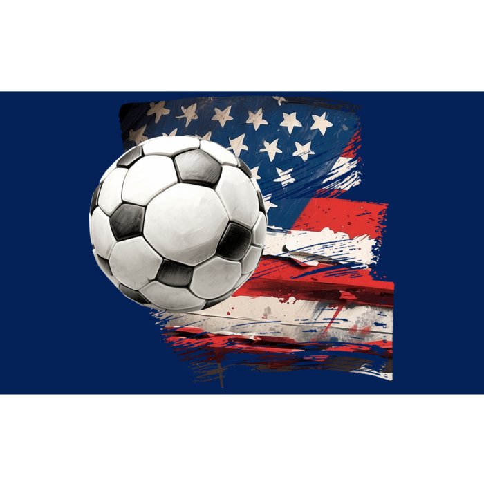 Usa Soccer Ball And Flag Bumper Sticker