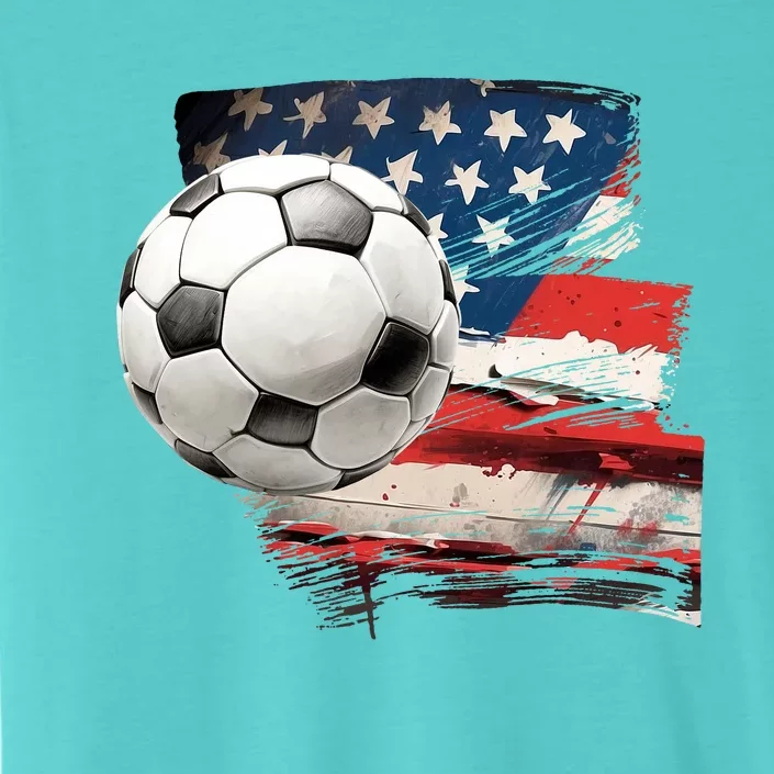 Usa Soccer Ball And Flag ChromaSoft Performance T-Shirt