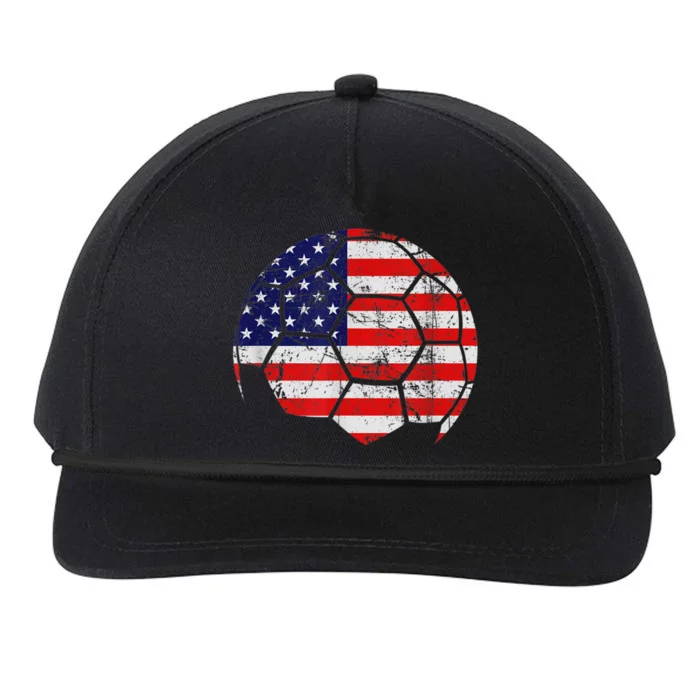 USA Soccer Ball Flag Jersey Snapback Five-Panel Rope Hat