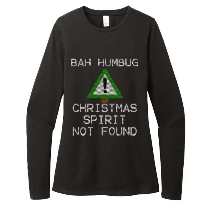 Ugly Sweater Bah Humbug Christmas Spirit Error 404 Gift Womens CVC Long Sleeve Shirt