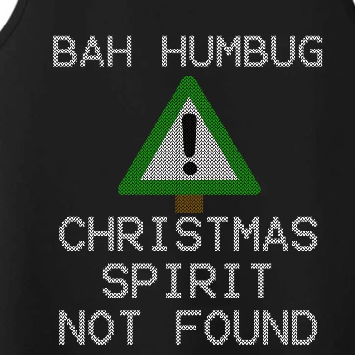 Ugly Sweater Bah Humbug Christmas Spirit Error 404 Gift Performance Tank