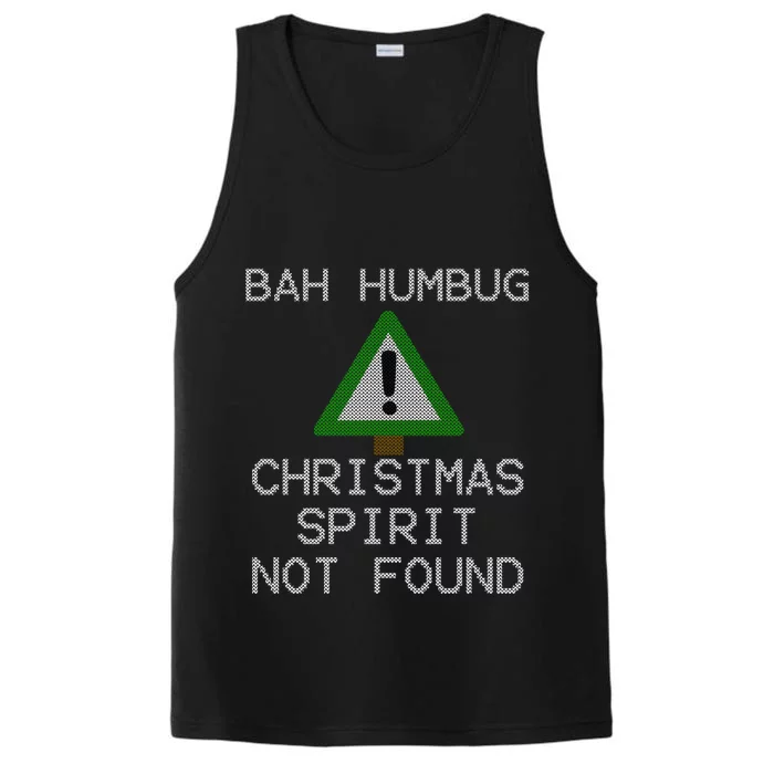 Ugly Sweater Bah Humbug Christmas Spirit Error 404 Gift Performance Tank