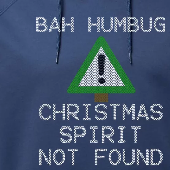 Ugly Sweater Bah Humbug Christmas Spirit Error 404 Gift Performance Fleece Hoodie