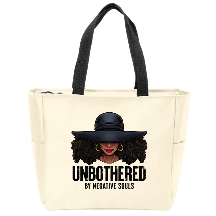 Unbothered Sassy Black Queen African American Ladies Gifts Zip Tote Bag