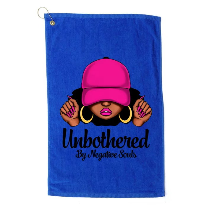 Unbothered Sassy Black Queen African American Afro Funny Gift Platinum Collection Golf Towel