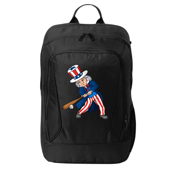 Uncle Sam Baseball 4th Of July Patriotic Boy Teens City Backpack