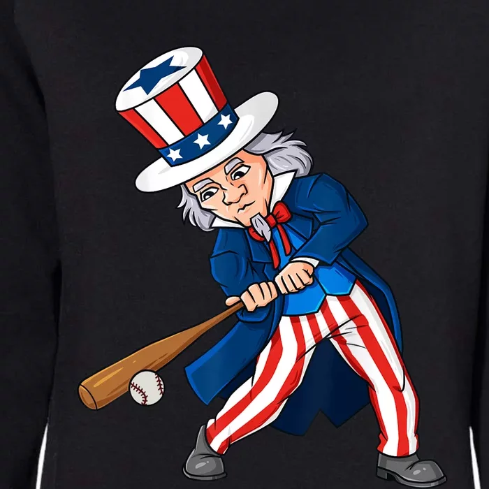 Uncle Sam Baseball 4th Of July Patriotic Boy Teens Womens California Wash Sweatshirt