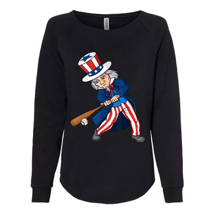 Uncle Sam Baseball 4th Of July Patriotic Boy Teens Womens California Wash Sweatshirt