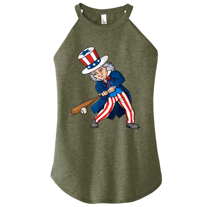 Uncle Sam Baseball 4th Of July Patriotic Boy Teens Women’s Perfect Tri Rocker Tank