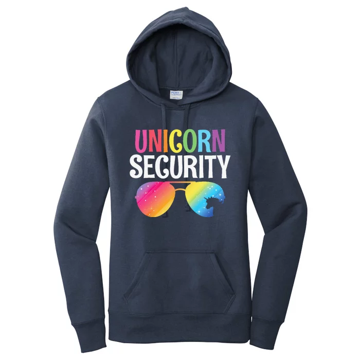 Unicorn Security Birthday Family Halloween Costume Mom Dad Women's Pullover Hoodie