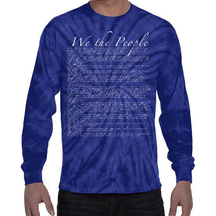 United States Bill Of Rights US Constitution Tie-Dye Long Sleeve Shirt