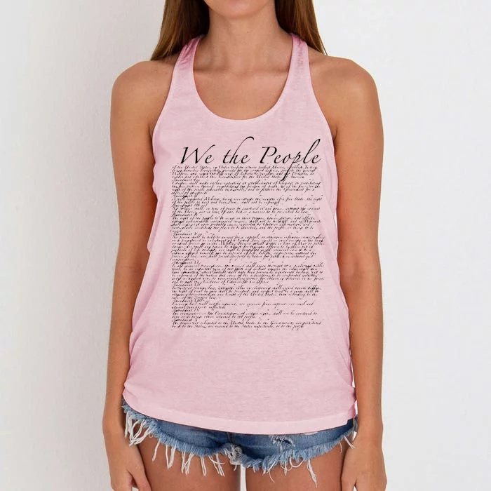 United States Bill Of Rights US Constitution Women's Knotted Racerback Tank