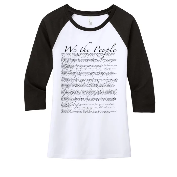 United States Bill Of Rights US Constitution Women's Tri-Blend 3/4-Sleeve Raglan Shirt