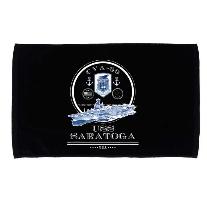 Uss Saratoga Cva60 Naval Ship Military Aircraft Carrier Microfiber Hand Towel