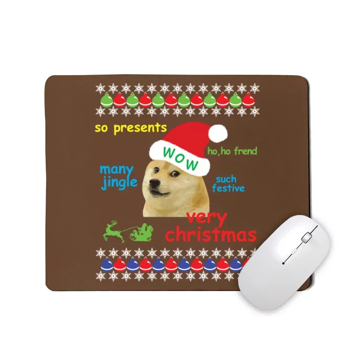 Ugly Sweater Christmas Doge Meme Sweatshirt Shiba Inu Dog Mousepad