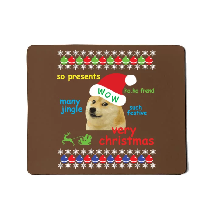 Ugly Sweater Christmas Doge Meme Sweatshirt Shiba Inu Dog Mousepad