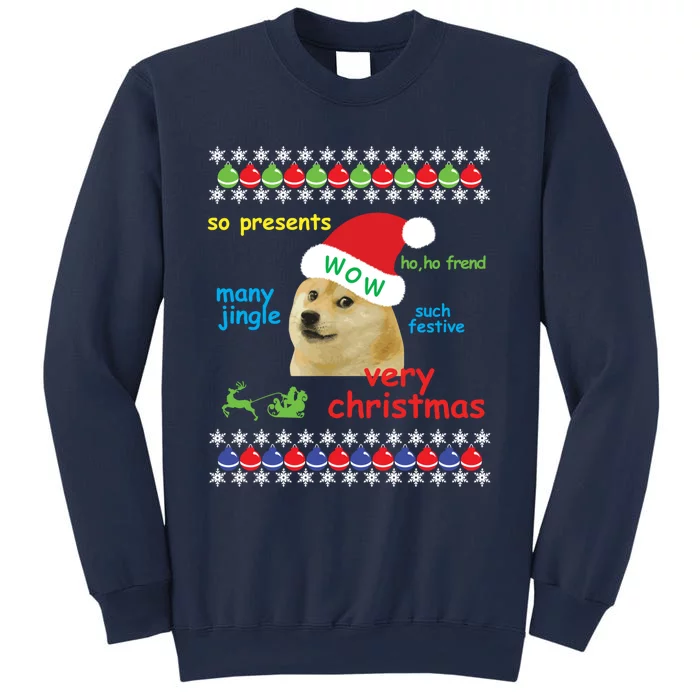 Ugly Sweater Christmas Doge Meme Sweatshirt Shiba Inu Dog Sweatshirt