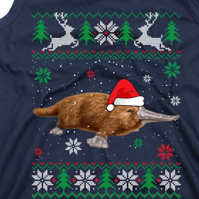 Ugly Sweater Christmas Platypus Lover Santa Hat Animals Tank Top