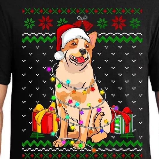 Ugly Sweater Christmas Lights Australian Cattle Dog Lover Pajama Set