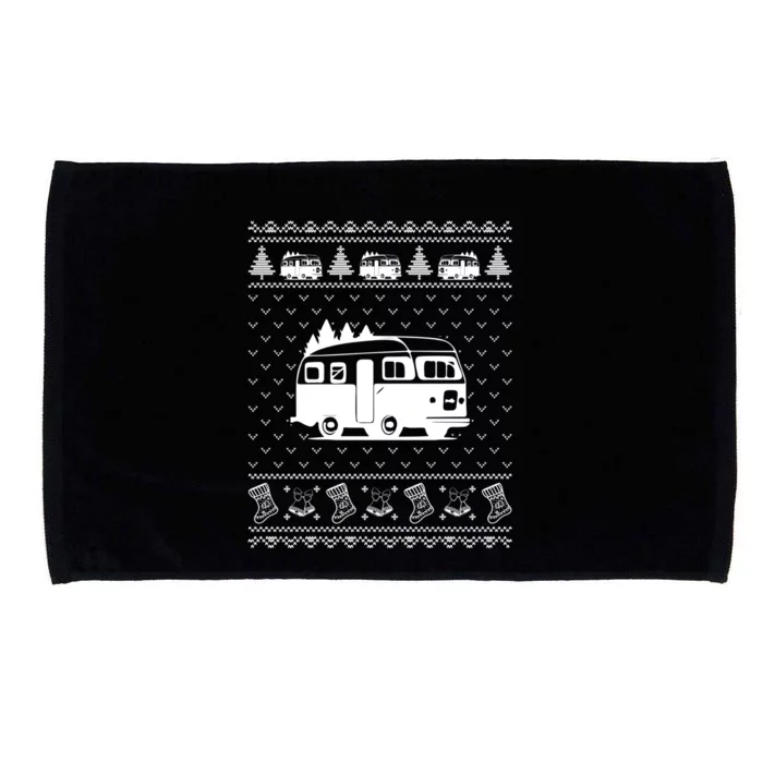 Ugly Sweater Christmas Holiday Design Funny Camper Xmas Microfiber Hand Towel