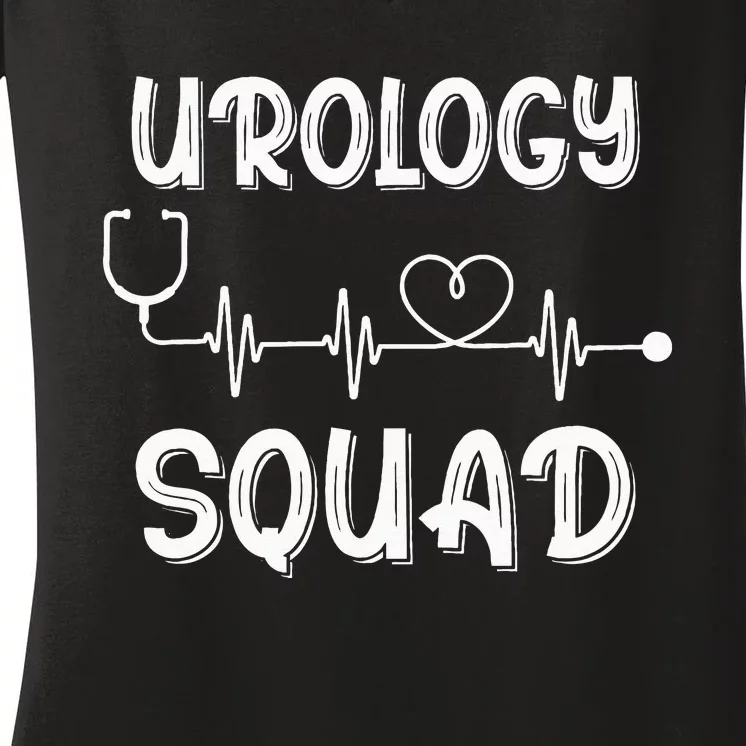 Urology Squad Cute Urologist Nurse Doctor Medical CNA Works Women's V-Neck T-Shirt