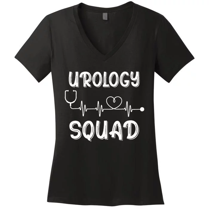 Urology Squad Cute Urologist Nurse Doctor Medical CNA Works Women's V-Neck T-Shirt