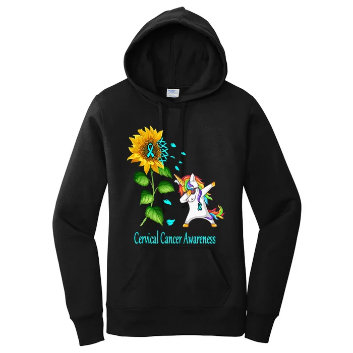 Unicorn SunFlower Cervical Cancer Awareness Women's Pullover Hoodie