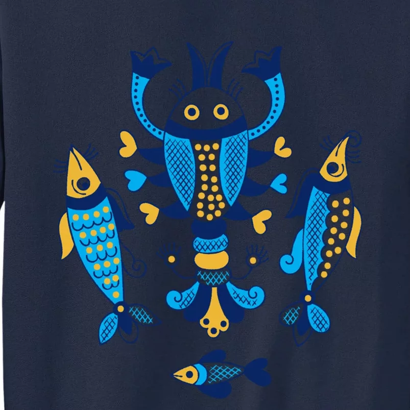 Ukrainian Sea Creatures Tall Sweatshirt