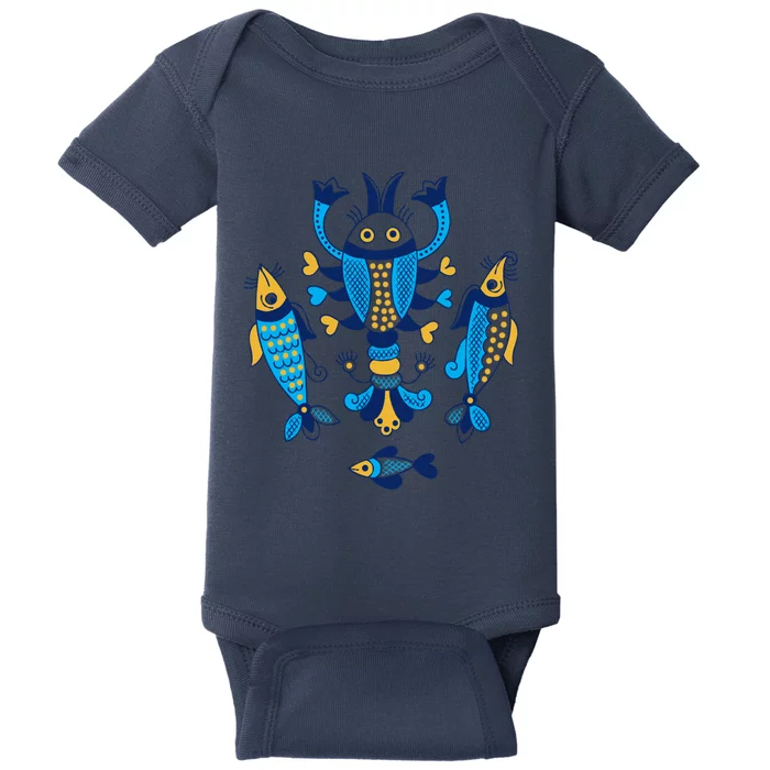 Ukrainian Sea Creatures Baby Bodysuit