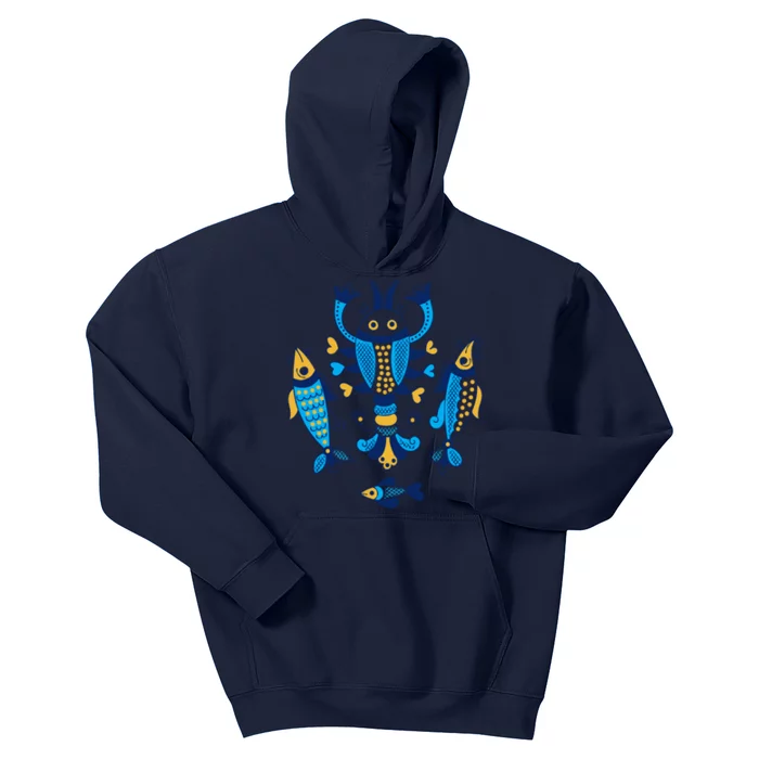 Ukrainian Sea Creatures Kids Hoodie