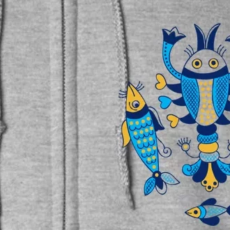 Ukrainian Sea Creatures Full Zip Hoodie