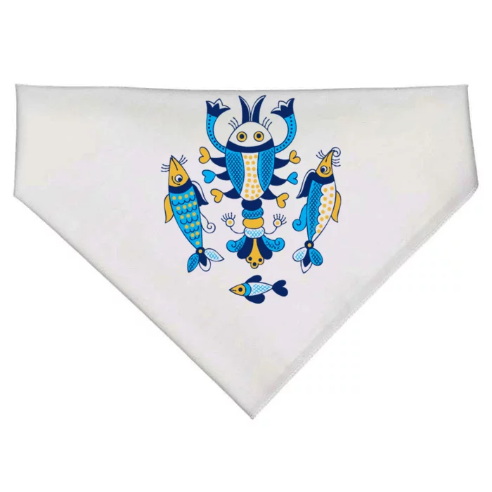 Ukrainian Sea Creatures USA-Made Doggie Bandana