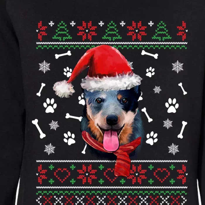 Ugly Sweater Christmas Blue Heeler Santa Hat Pajama Xmas Cool Gift Womens California Wash Sweatshirt