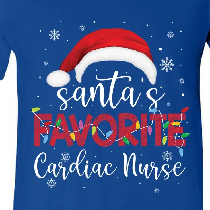 Ugly Sweater Christmas Santas Favorite Cardiac Nurse Xmas Cool Gift V-Neck T-Shirt