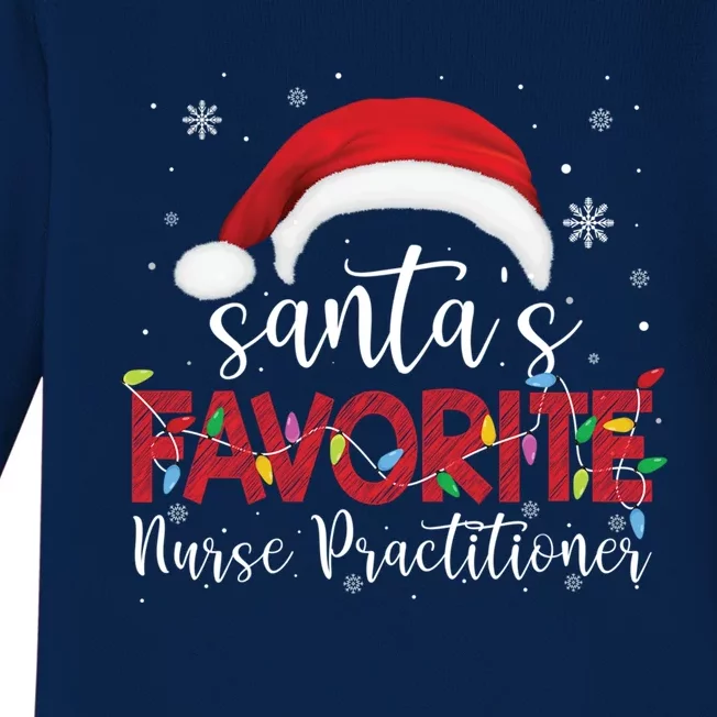 Ugly Sweater Christmas Santas Favorite Nurse Practitioner Cool Gift Baby Long Sleeve Bodysuit