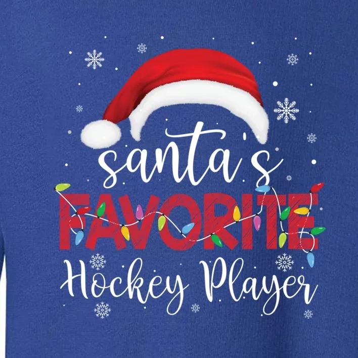 Ugly Sweater Christmas SantaS Favorite Hockey Player Xmas Gift Toddler Sweatshirt