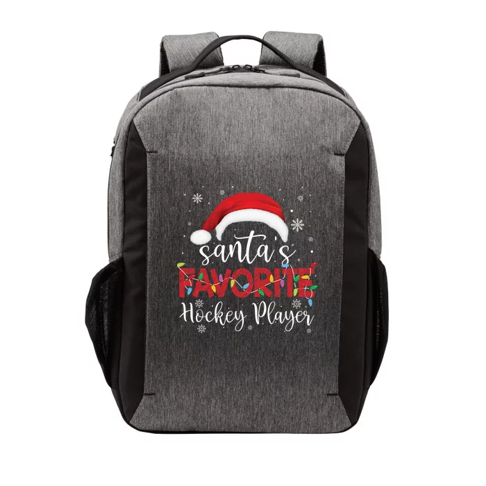 Ugly Sweater Christmas SantaS Favorite Hockey Player Xmas Gift Vector Backpack