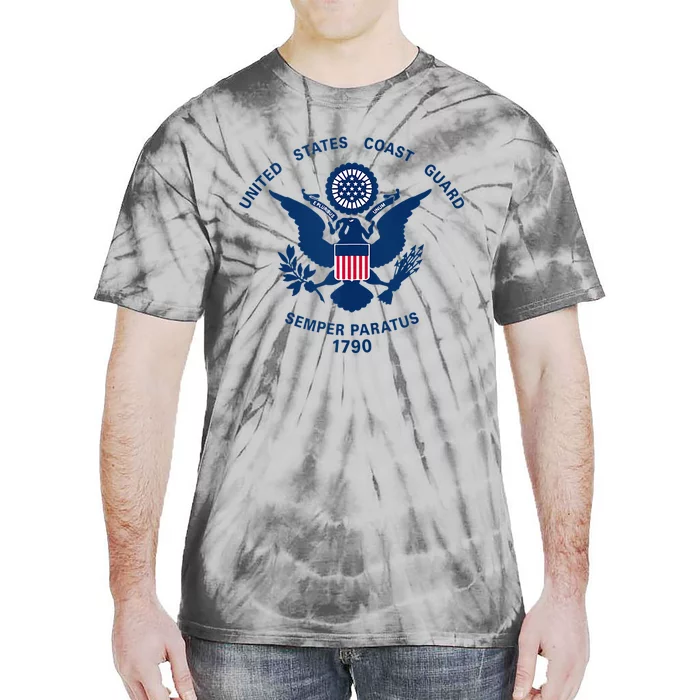 United States Coast Guard USCG Logo Police Veteran Patriotic Tie-Dye T-Shirt