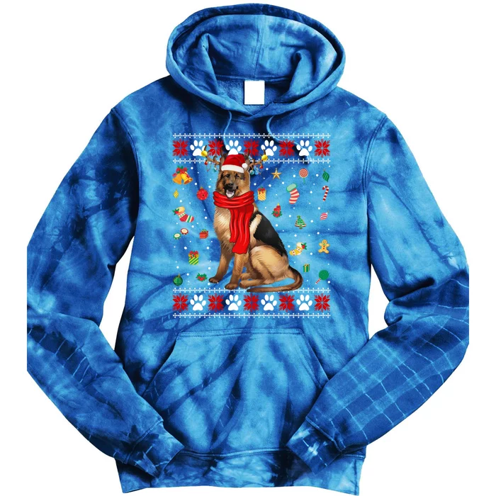 Ugly Sweater Christmas Ger Shepherd Dog Puppy Xmas Pajama Gift Tie Dye Hoodie