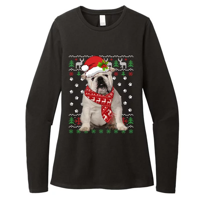 Ugly Sweater Christmas English Bulldog Dog Puppy Xmas Pajama Great Gift Womens CVC Long Sleeve Shirt