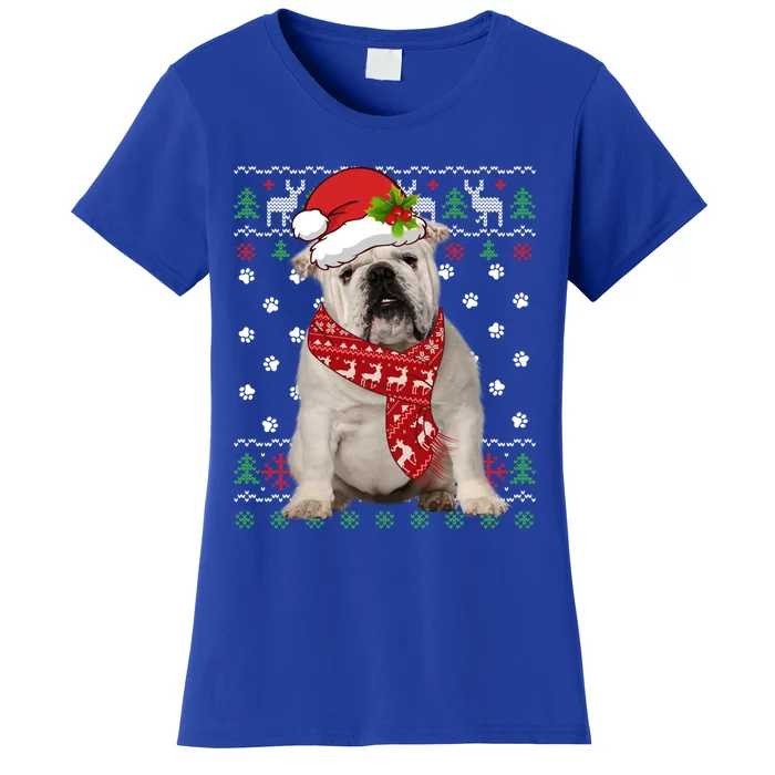 Ugly Sweater Christmas English Bulldog Dog Puppy Xmas Pajama Great Gift Women's T-Shirt