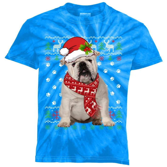 Ugly Sweater Christmas English Bulldog Dog Puppy Xmas Pajama Great Gift Kids Tie-Dye T-Shirt