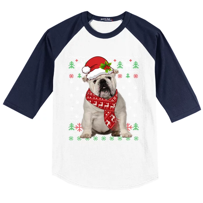 Ugly Sweater Christmas English Bulldog Dog Puppy Xmas Pajama Great Gift Baseball Sleeve Shirt