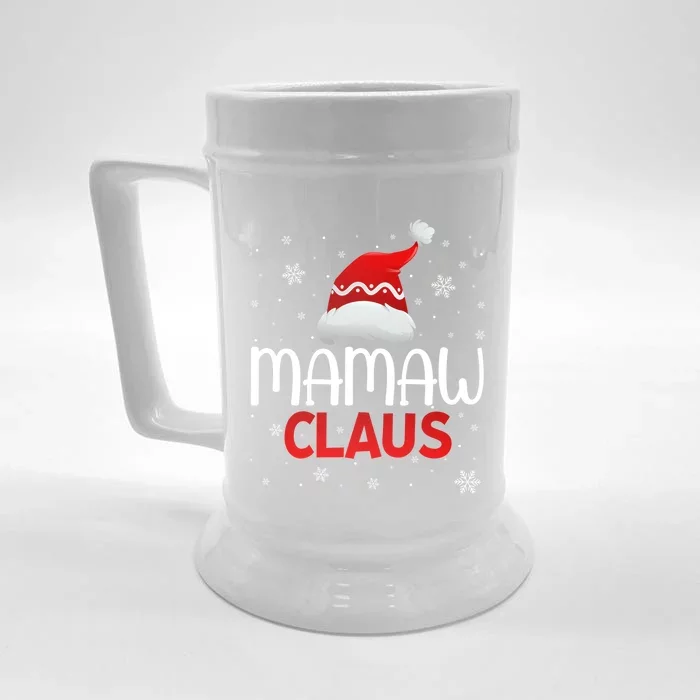 Ugly Sweater Christmas Matching Costume Mamaw Claus Gift Front & Back Beer Stein