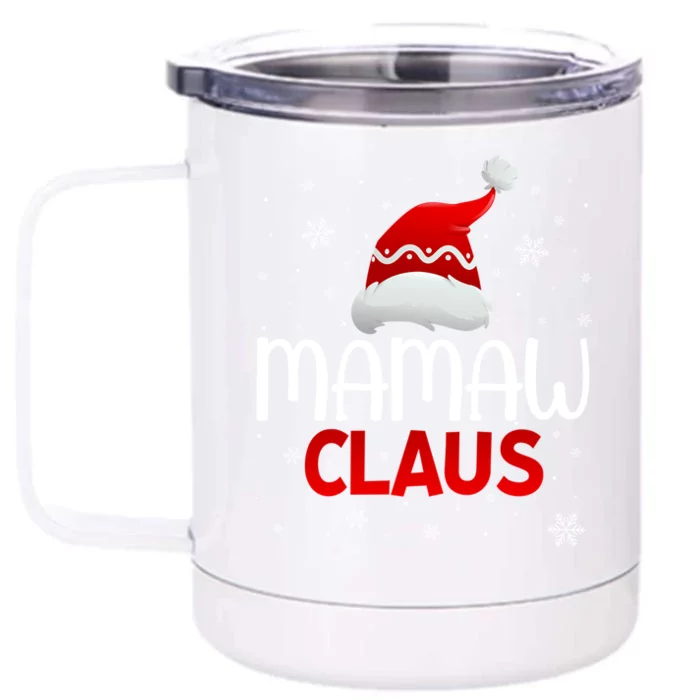 Ugly Sweater Christmas Matching Costume Mamaw Claus Gift Front & Back 12oz Stainless Steel Tumbler Cup